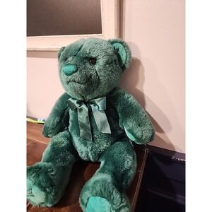 Kid Preferred Emerald Green Teddy Bear  Rare Luxury Plush Collector Bear w/ Bow